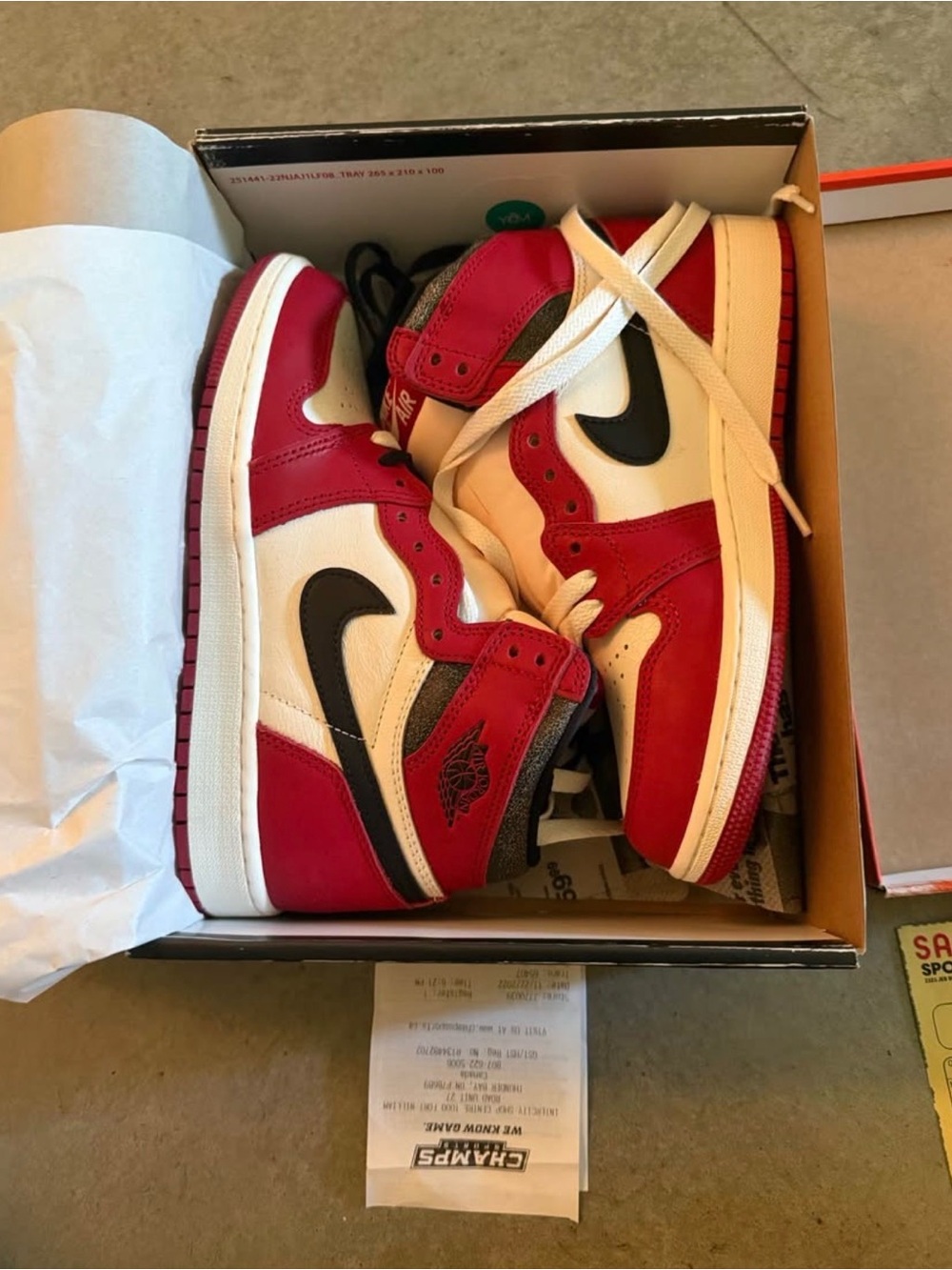 BNIB, Air Jordan 1 retro, Chicago size 4.5Y (size 6 women’s)